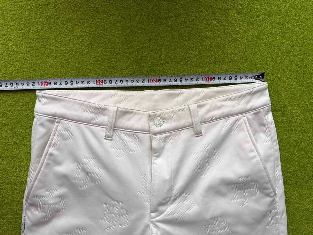 Jack Bunny!! 裏起毛 厚手 ストレッチ パンツ ホワイト JB柄入