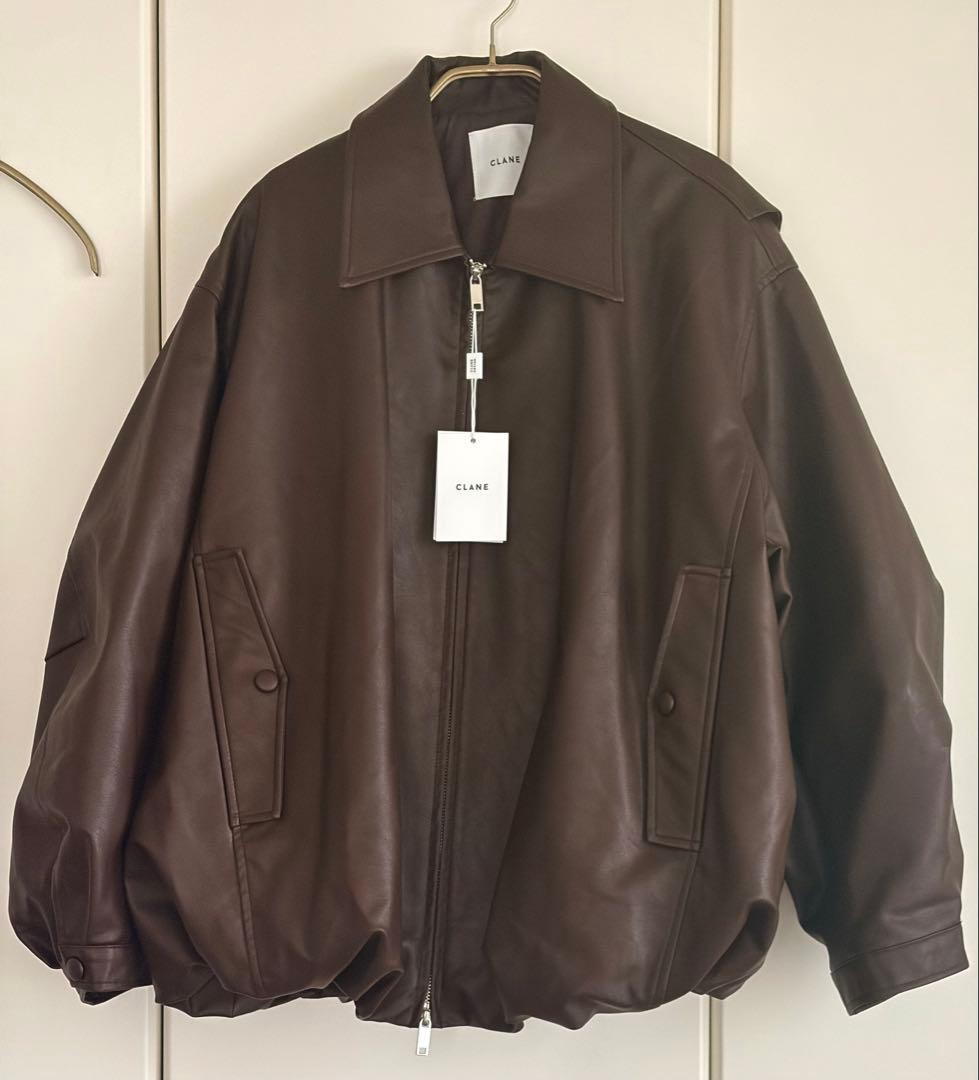 【CLANE】FAKE LEATHER BALLOON JACKET サイズ2