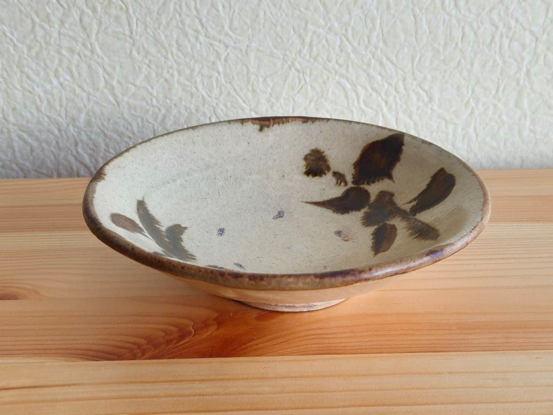 【専用】鈴木照雄 栗駒陣ヶ森窯 鉄絵五寸皿　2枚セット民藝