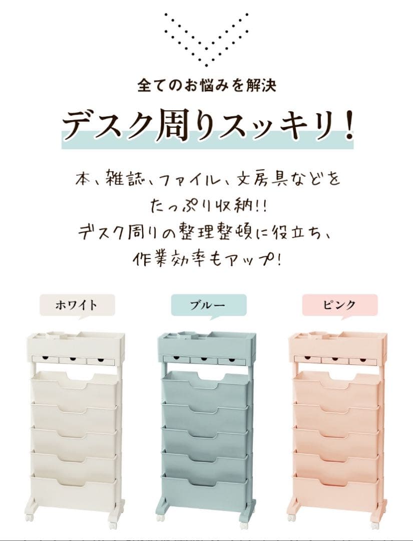 お買い得！ブックシェルフ 北欧風 本棚 スリム キャスター付き 水色