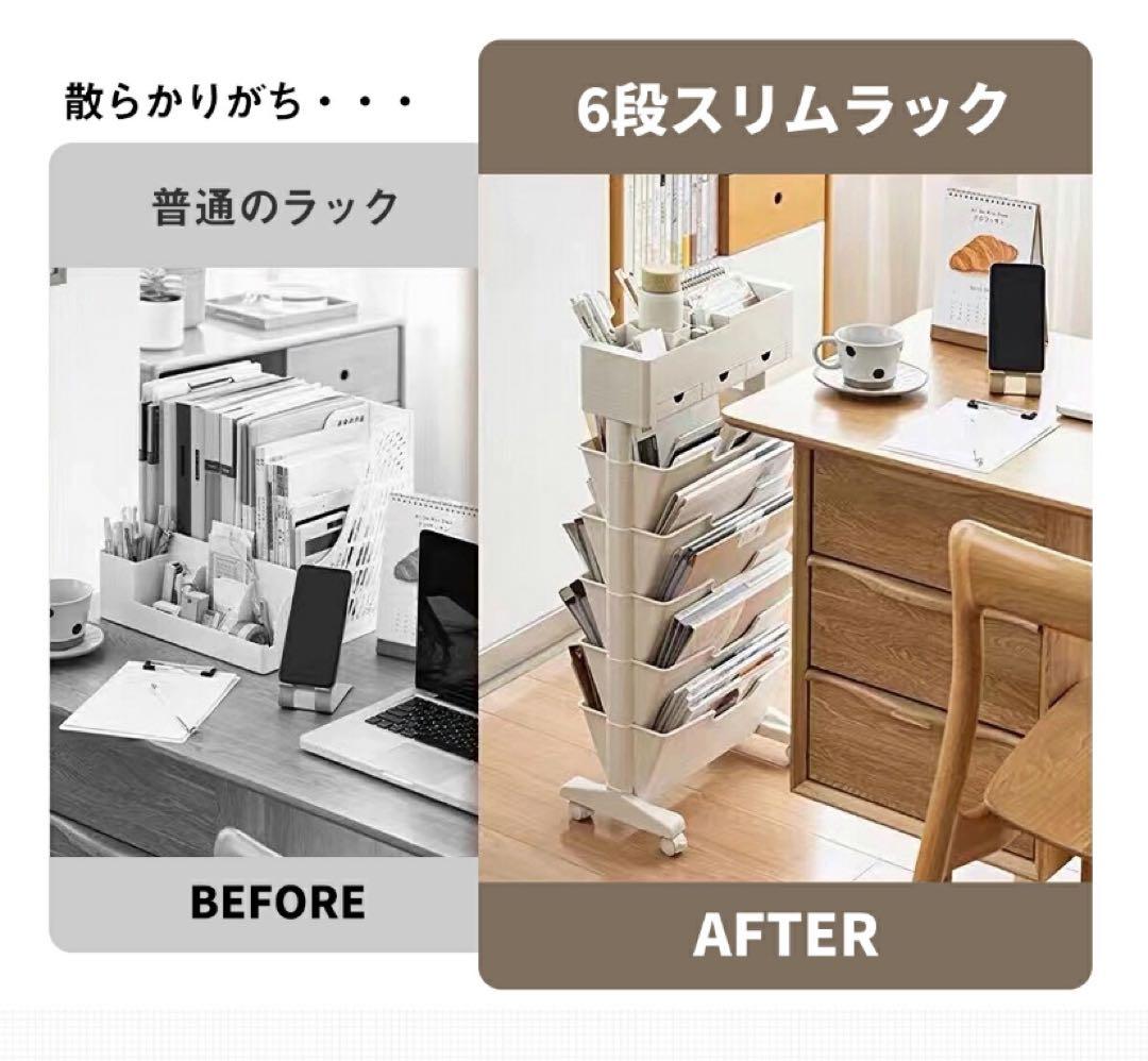 お買い得！ブックシェルフ 北欧風 本棚 スリム キャスター付き 水色