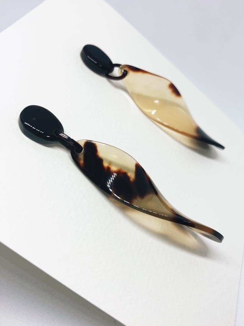 本鼈甲　ピアス　べっ甲　大ぶり　k18