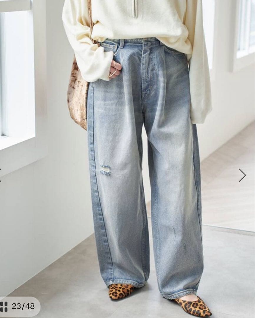 新品Spick and Span5 1/2 TUCKBARREL DENIM28