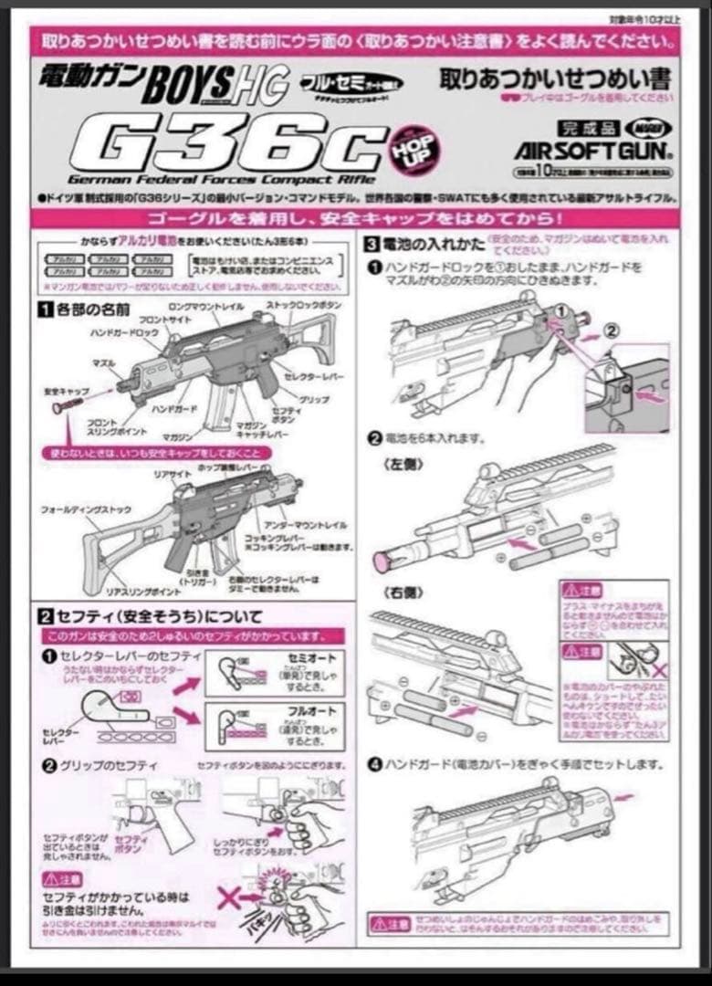 未使用　東京マルイ カスタム品 G36C 電動ガン　金属ピニオンギア　マガジン2
