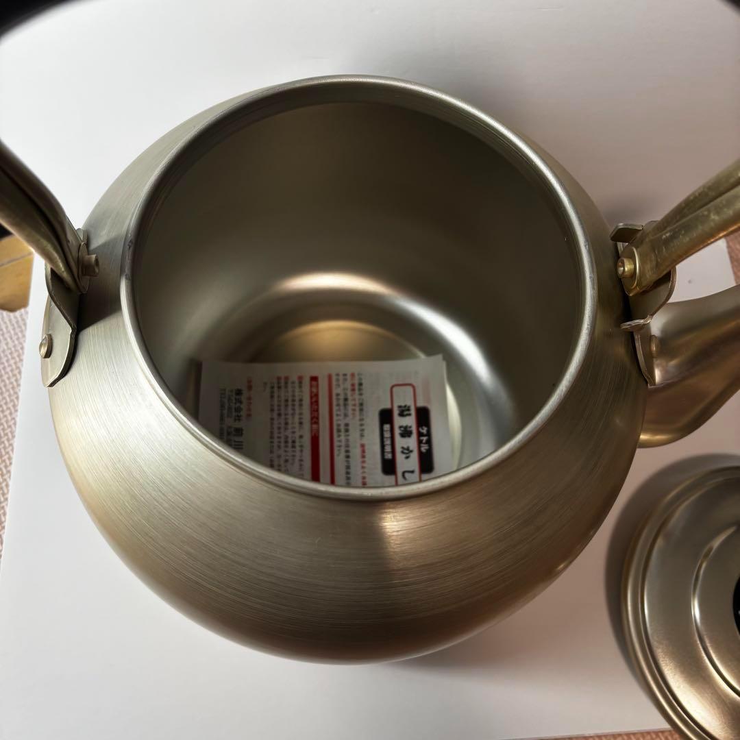 【大容量】前川金属　10リットル ゴールド　やかん　福徳瓶