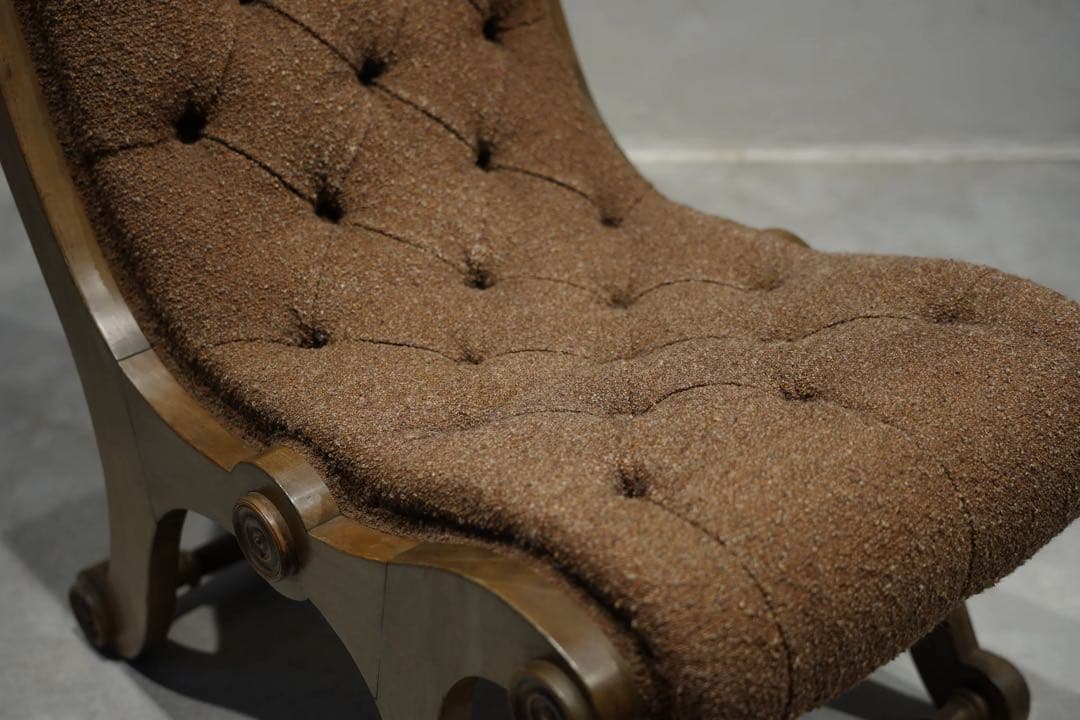 英国　イージーチェア　スリッパチェア　X frame chair アンティーク