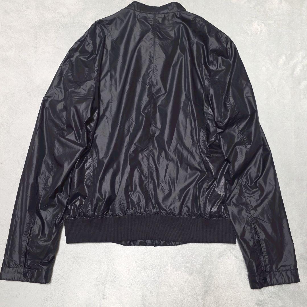 美品 ヒューゴボス ナイロン ライダース XL 赤タグ パンチング