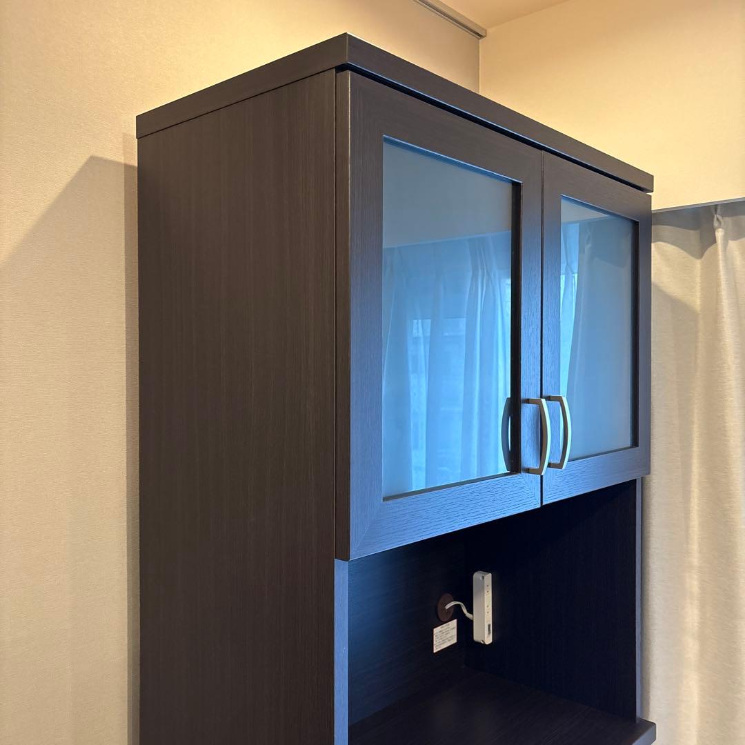 Nitori ニトリ ダークブラウン 食器棚 可動棚付き 美品