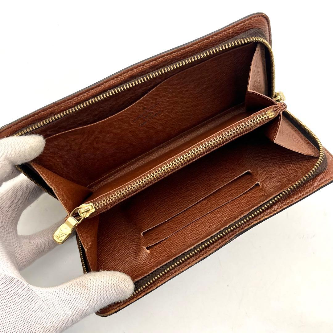 ルイヴィトン モノグラム ポルトモネジップ 長財布 正規品 本物 男女兼用 茶色