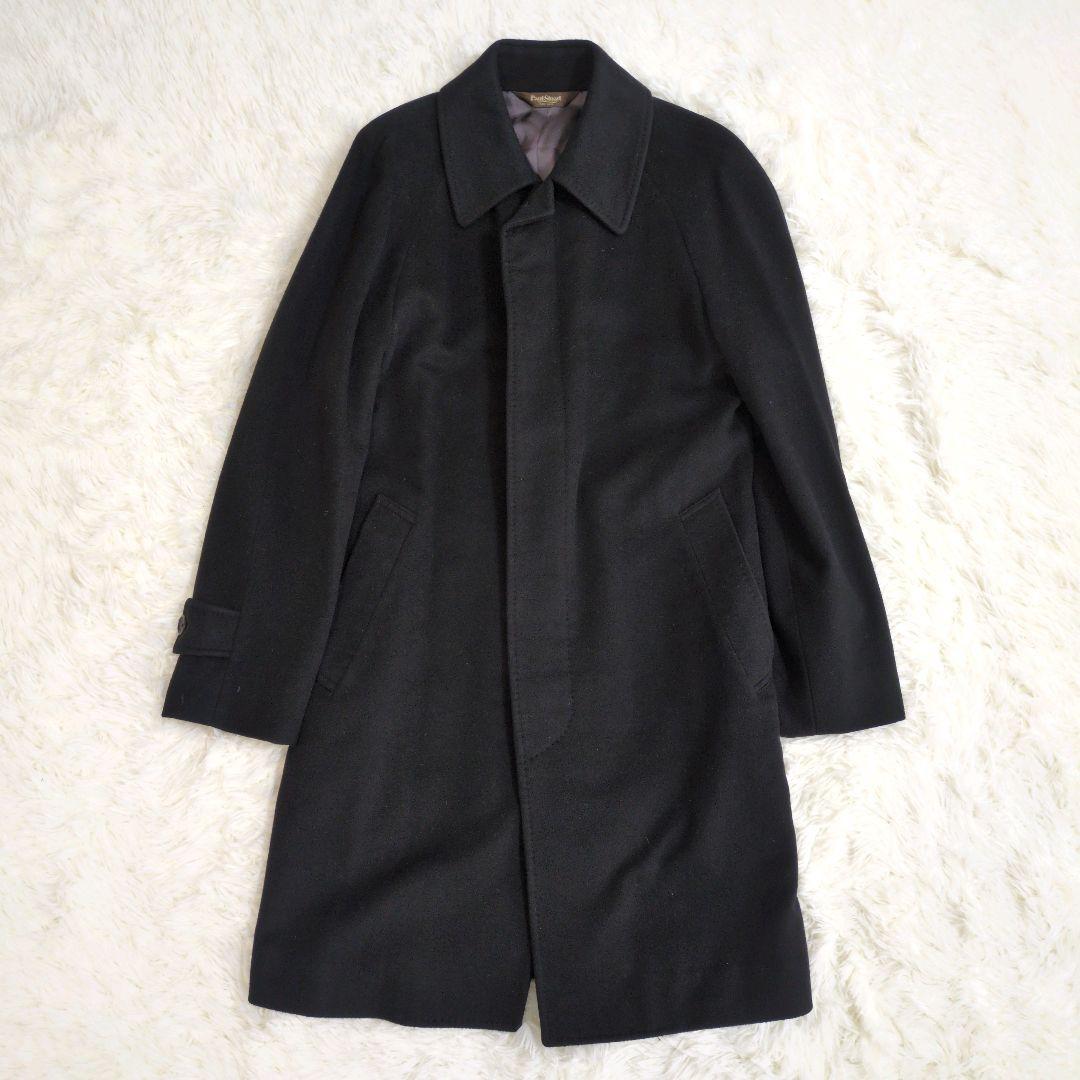 高級　ポールスチュアート　カシミヤ　100%　ステンカラーコート　ブラック　黒