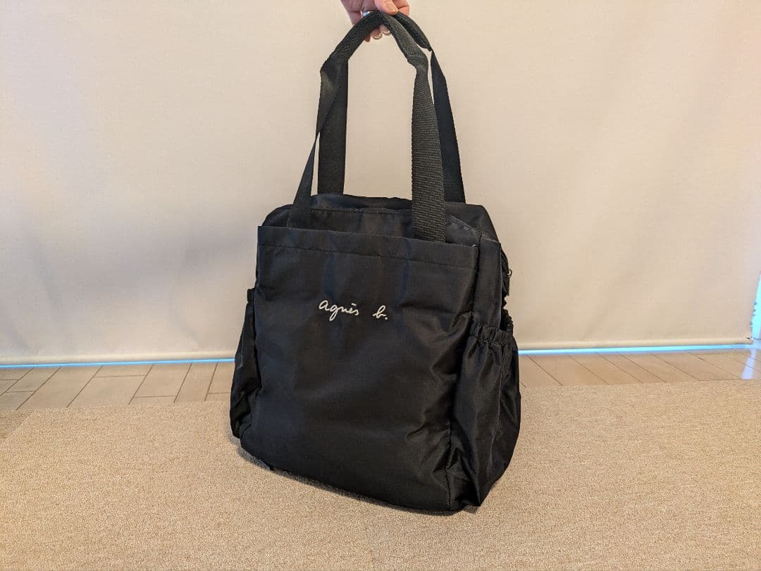 美品　agnès b. マザーズバッグ 黒