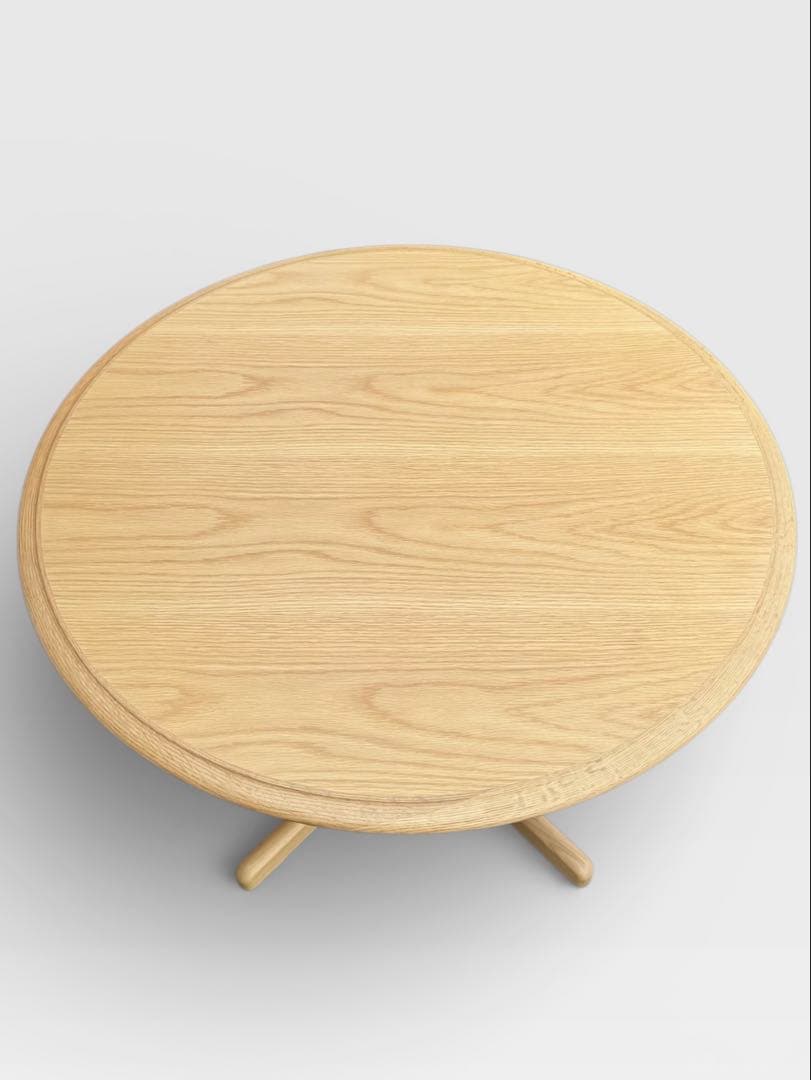極美品 IDC 大塚家具 秋田木工 ラウンドテーブル北欧 姫系