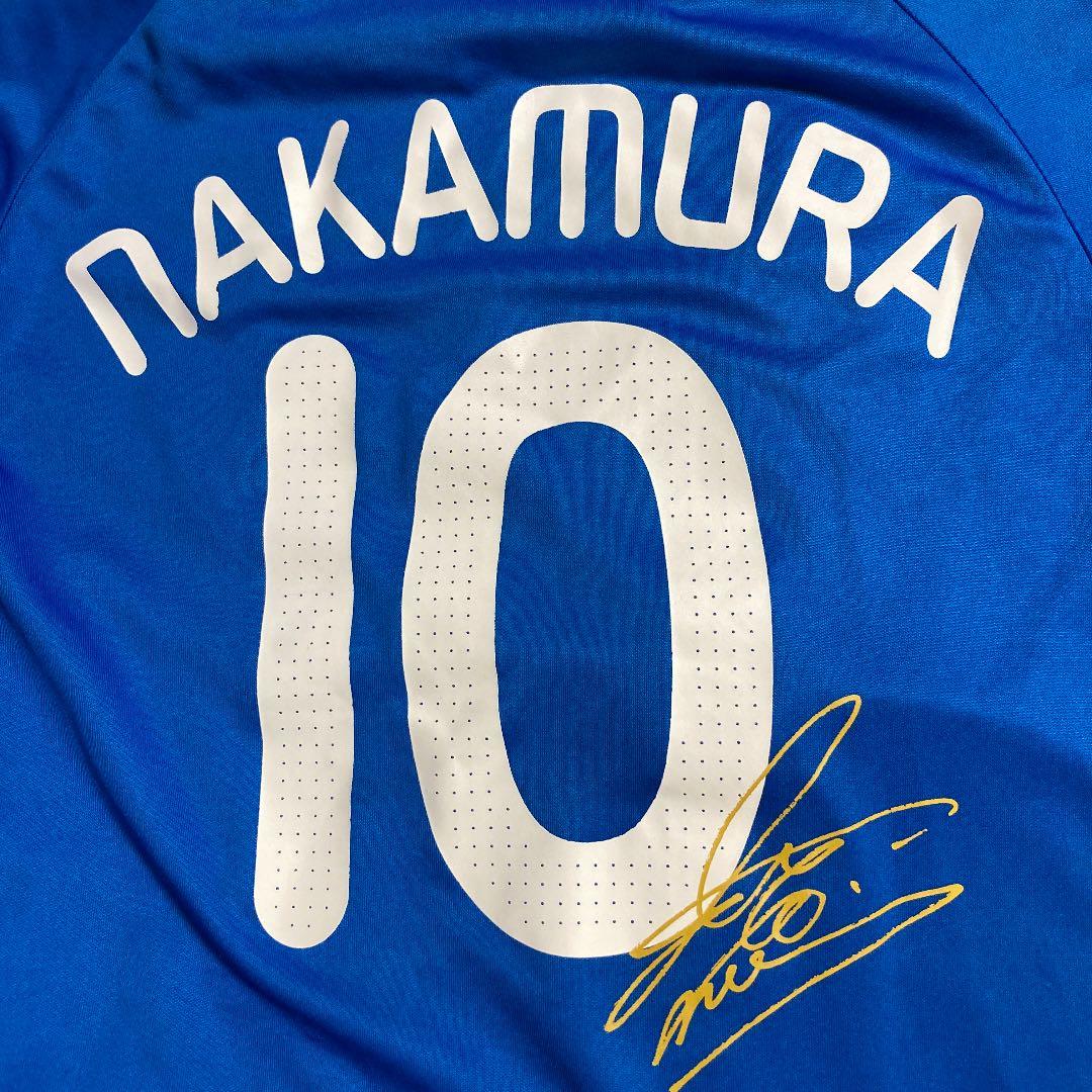 サッカー 日本代表 中村俊輔 サイン アディダス ユニフォーム ブルー 140