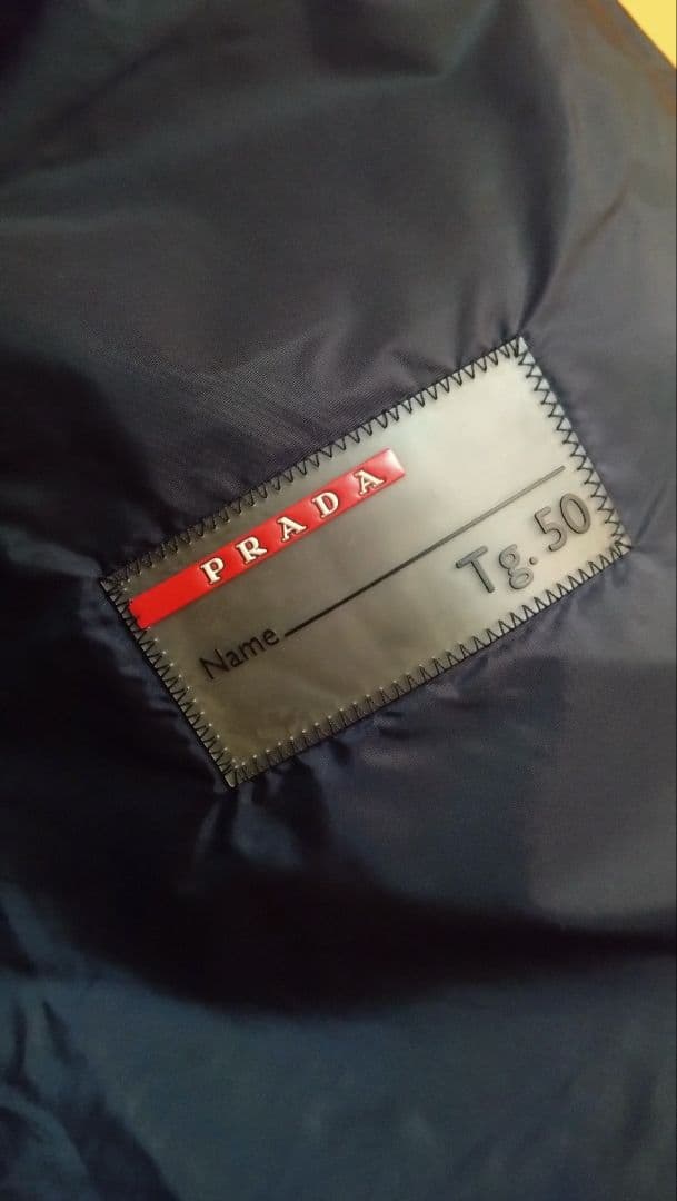 PRADA ネイビー ステンカラーコート Tg.50