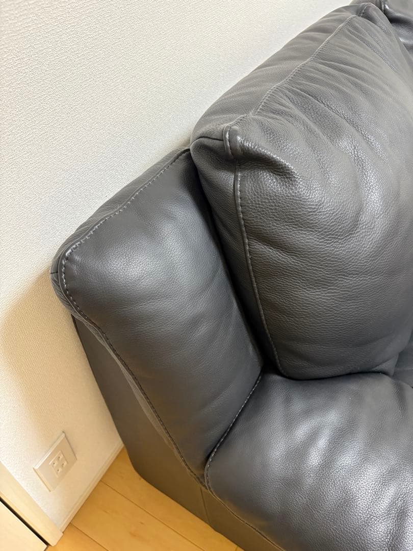Italsofa イタルソファ　高級ソファ　本革レザー　ブラック　2人掛け