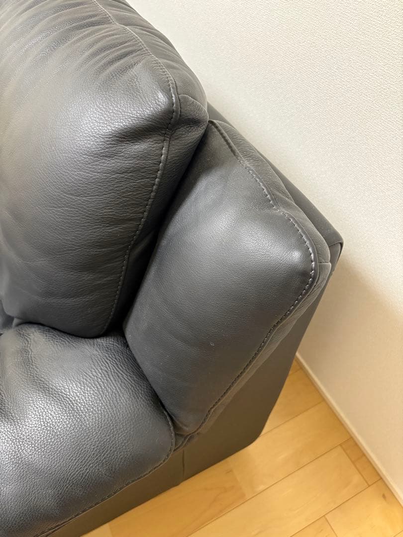 Italsofa イタルソファ　高級ソファ　本革レザー　ブラック　2人掛け