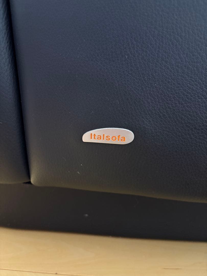 Italsofa イタルソファ　高級ソファ　本革レザー　ブラック　2人掛け