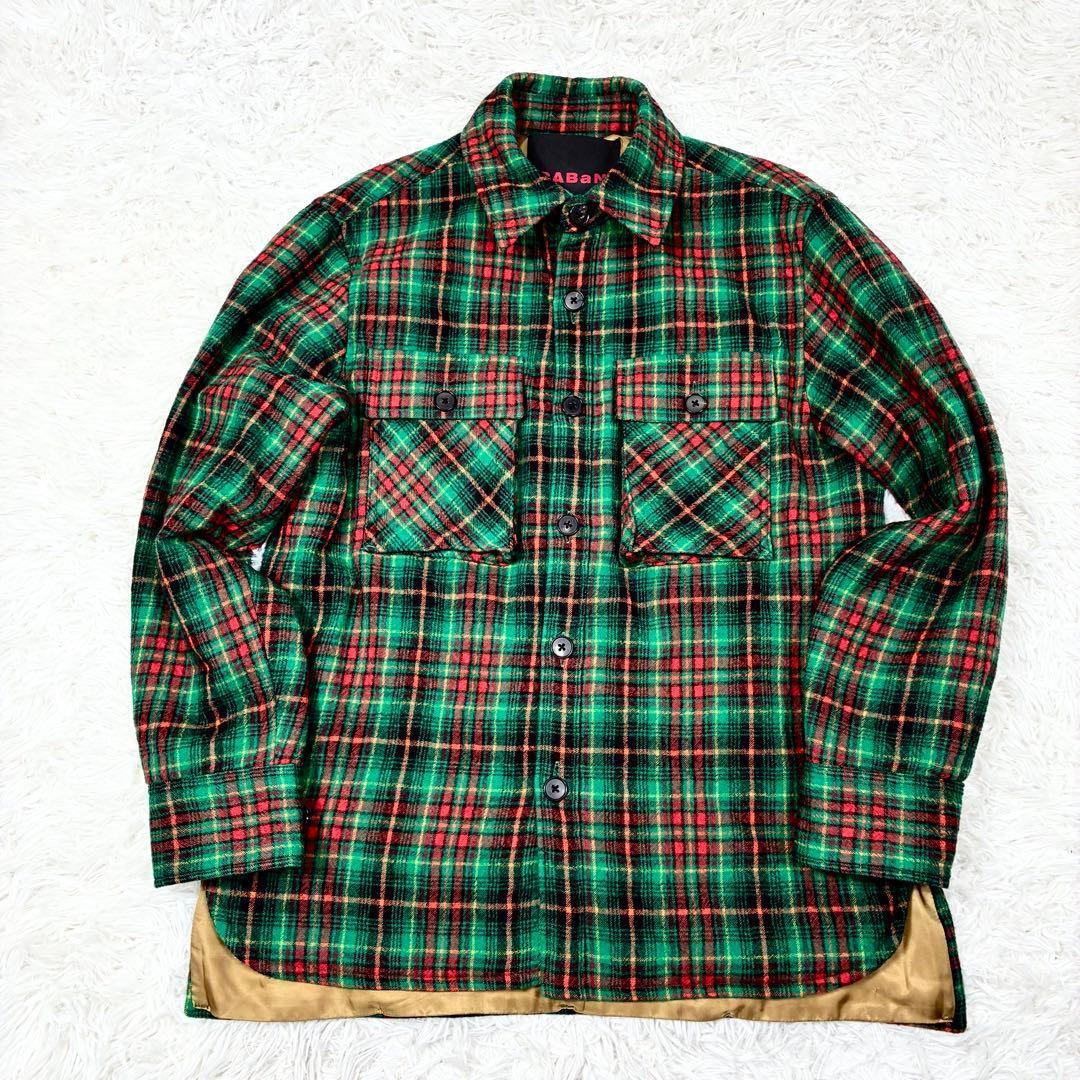 【美品】 キャバン シャツジャケット チェック柄 S ネルシャツ風 CABaN