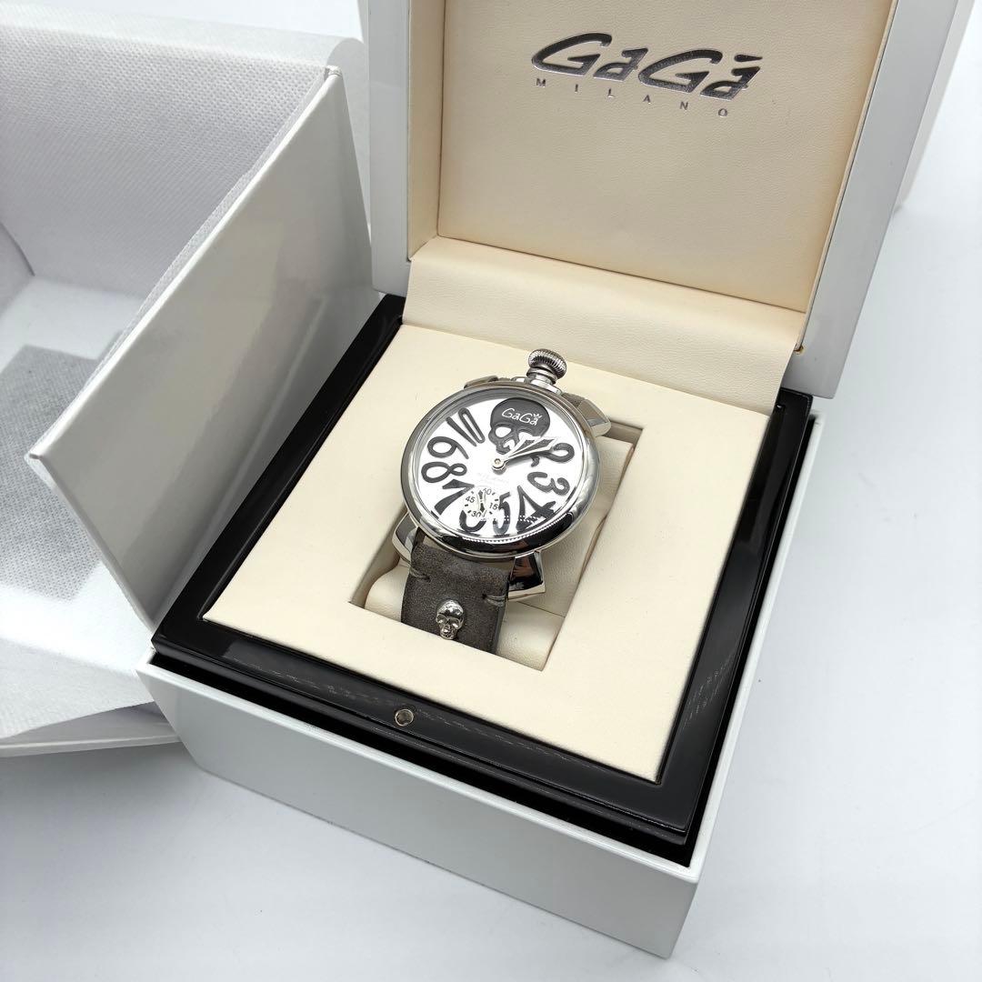 未使用級 ガガミラノ マヌアーレ48 アートコレクション 腕時計 スカル 箱付き