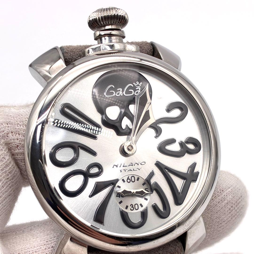 未使用級 ガガミラノ マヌアーレ48 アートコレクション 腕時計 スカル 箱付き