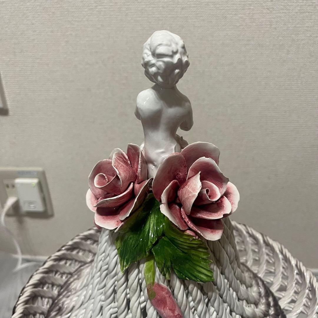 【希少】　アールヌーヴォー アンティークランプ　陶器 エンジェル 天使