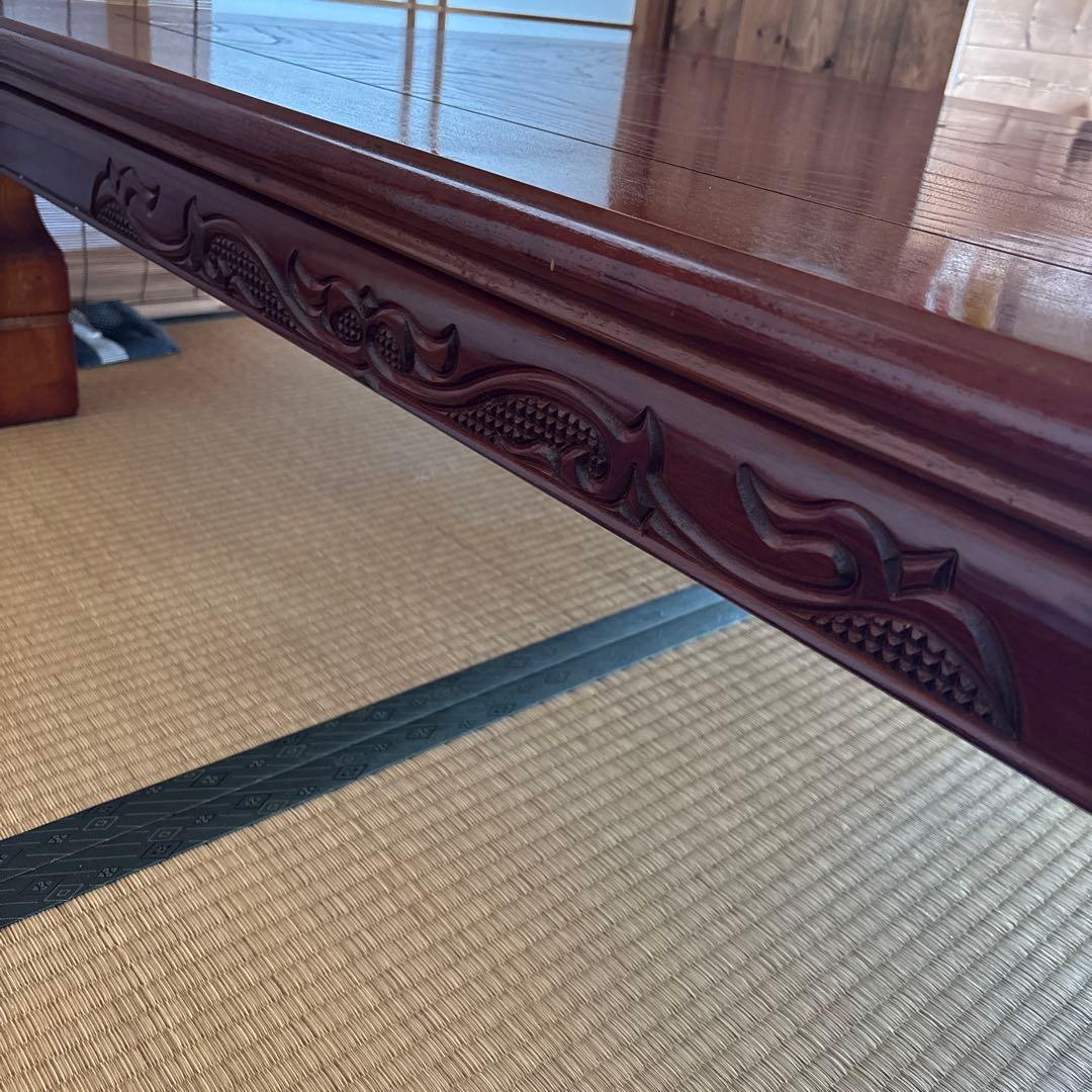 値下げ‼️【美品】彫刻入り 座卓 ちゃぶ台