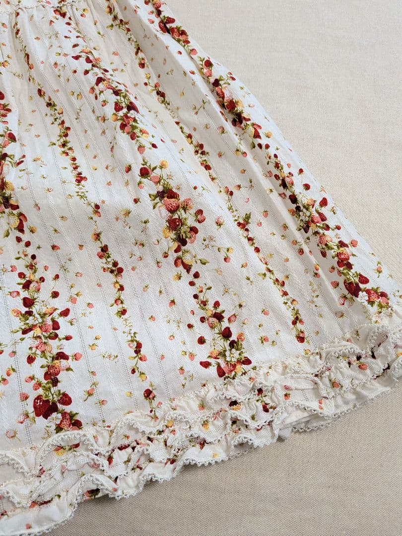 ピンクハウス　いちご柄　ノースリーブワンピース