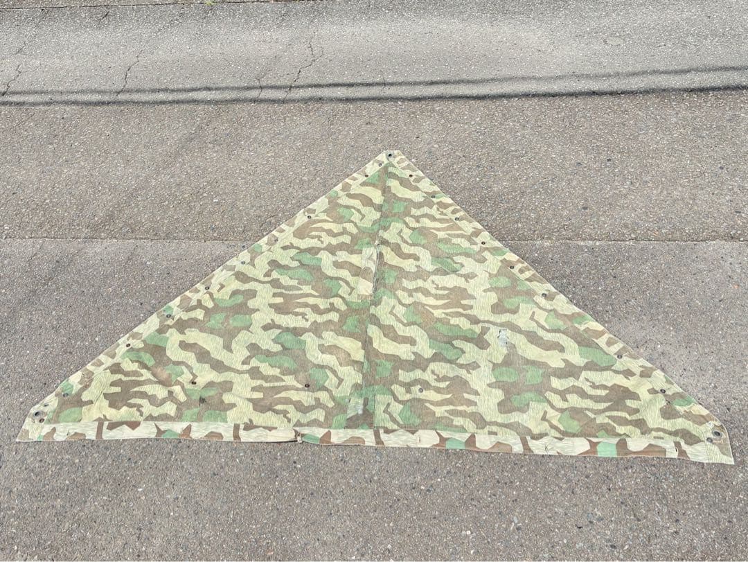 希少 40s WW2 ドイツ軍 スプリンターカモ 迷彩 テントシート ポンチョ