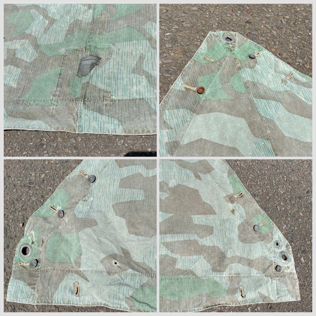 希少 40s WW2 ドイツ軍 スプリンターカモ 迷彩 テントシート ポンチョ