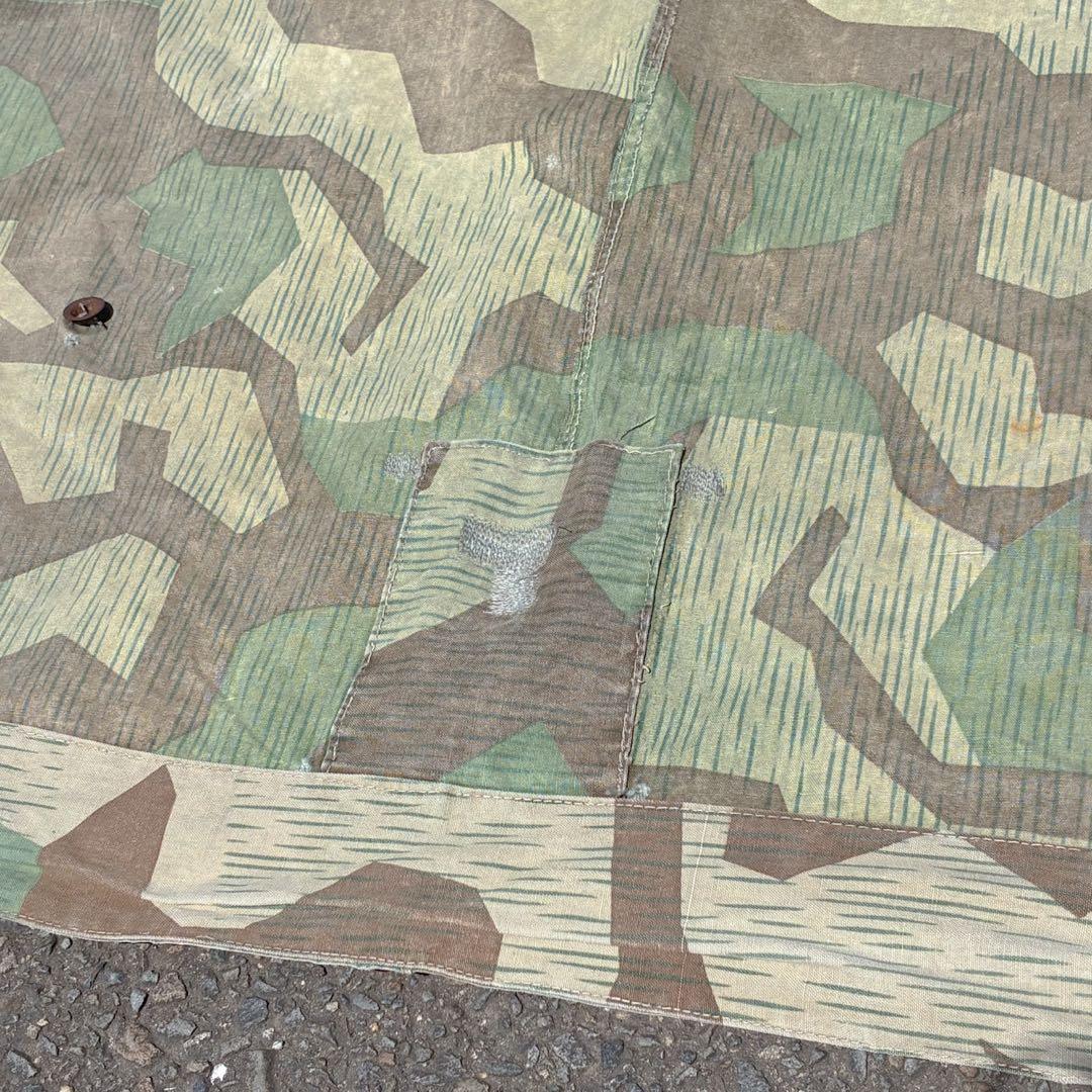 希少 40s WW2 ドイツ軍 スプリンターカモ 迷彩 テントシート ポンチョ