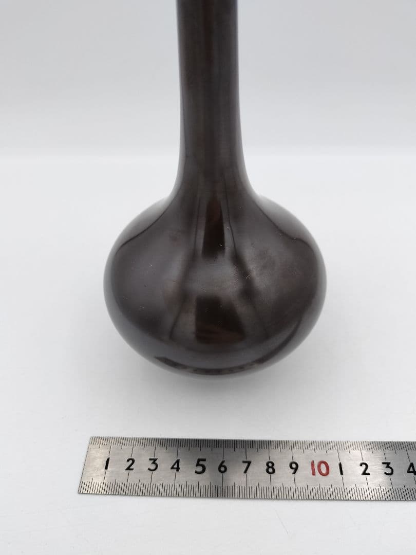 b723 唐銅 龍耳 水瓶 角谷莎村 木箱 茶道具 華道 古物