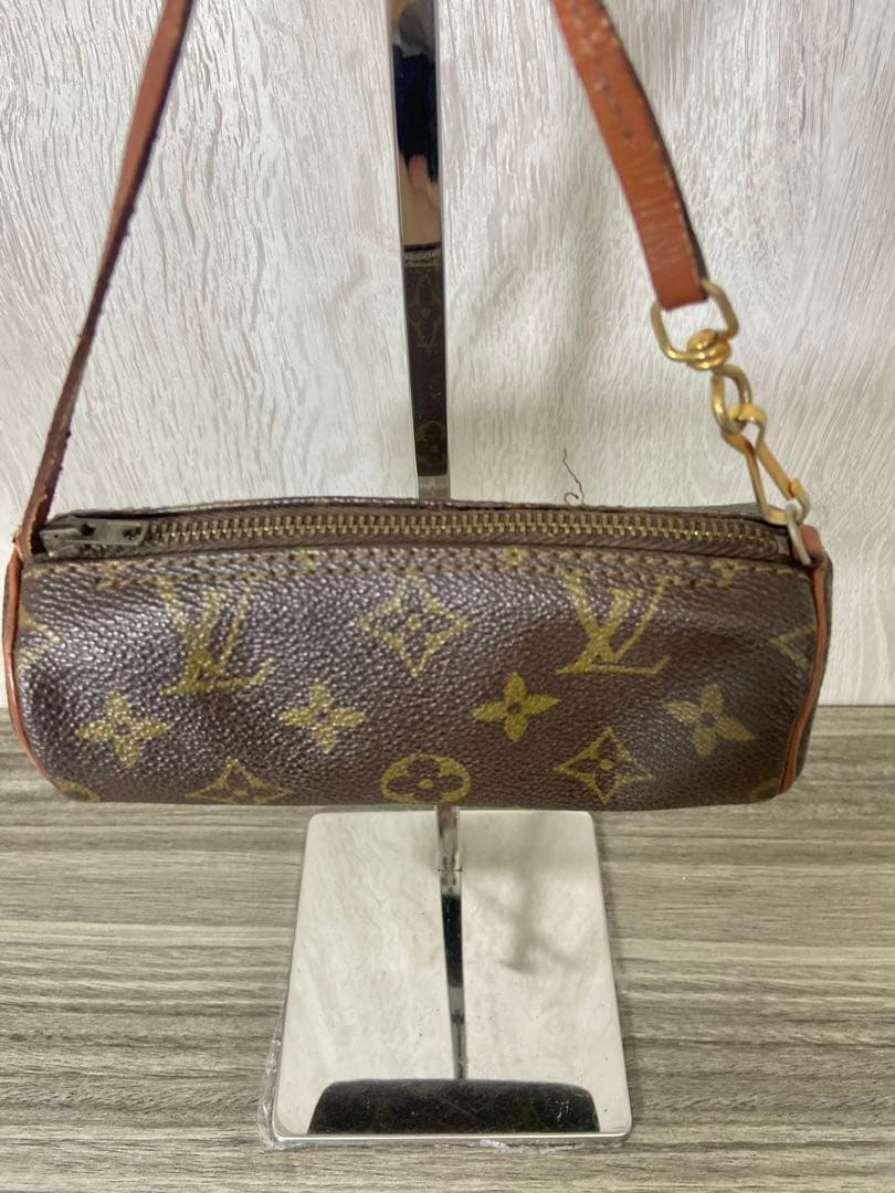 ルイヴィトン　パピヨン　ミニポーチ　モノグラム　ヌメ革