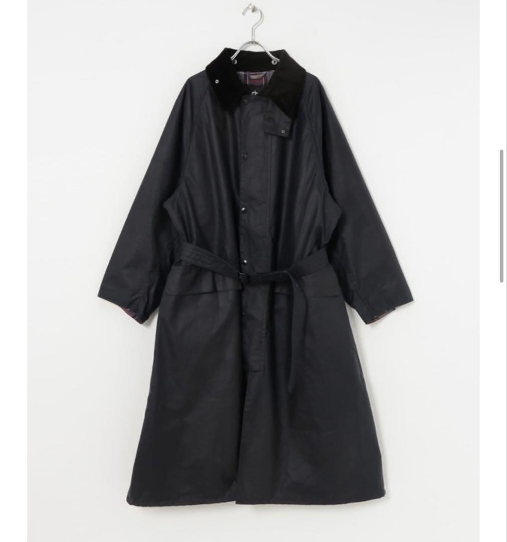 Barbour × YLÈVE ステンカラーコート ネイビー
