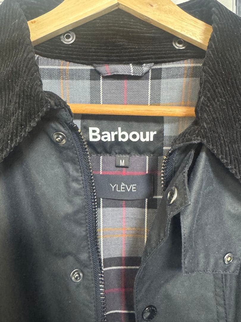Barbour × YLÈVE ステンカラーコート ネイビー