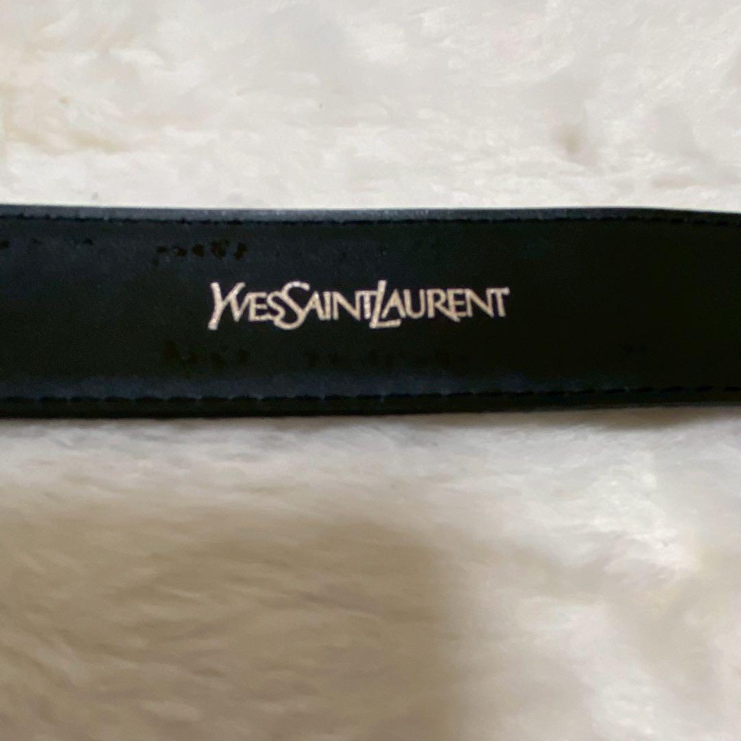 YSL イヴサンローラン メンズ レザーベルト 黒 箱付
