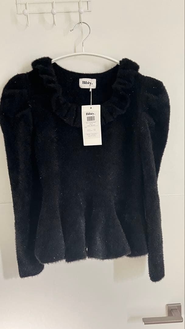 タグ付き新品 bibiy LISA PEPURAMU TOP ペプラム ブラック