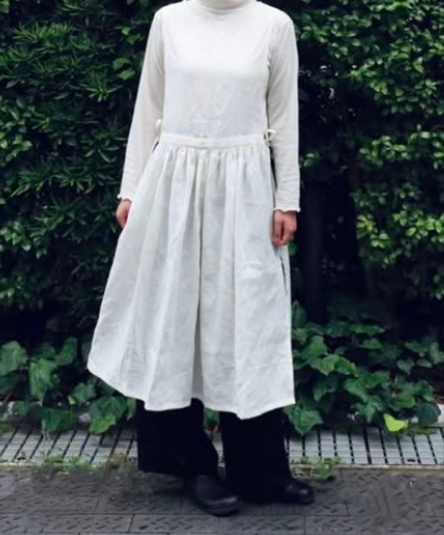 エプロンドレス　mishuri ホワイト リネン