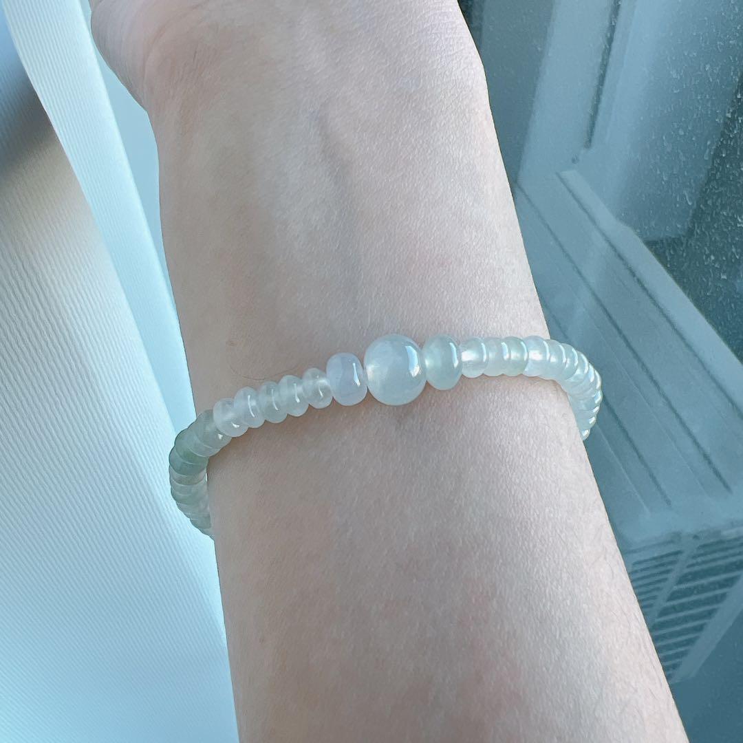 天然ミャンマー産本翡翠ブレスレット 17cm