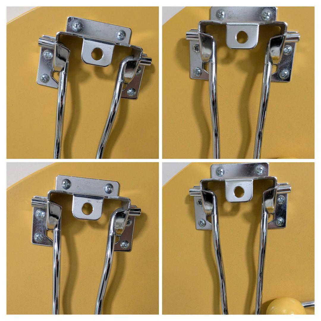 90s ヴィンテージ テーブル ポストモダン レトロポップ イエロー クローム