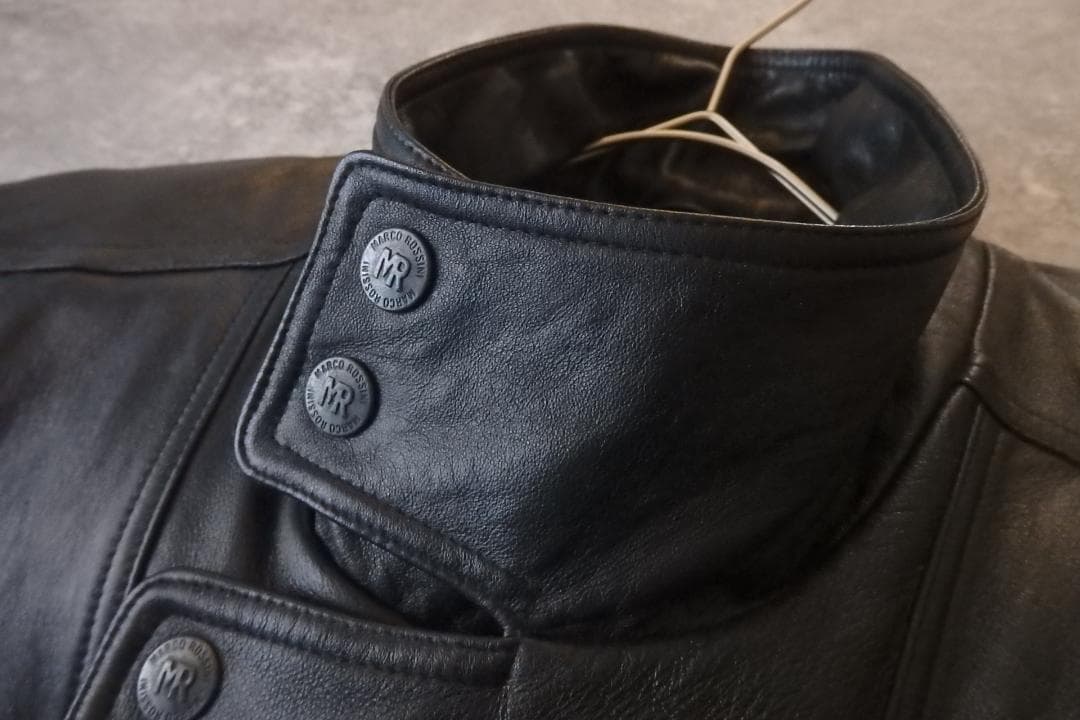 90s 日本製 MARCO ROSSINI 羊革 ラムレザージャケット 黒 XL