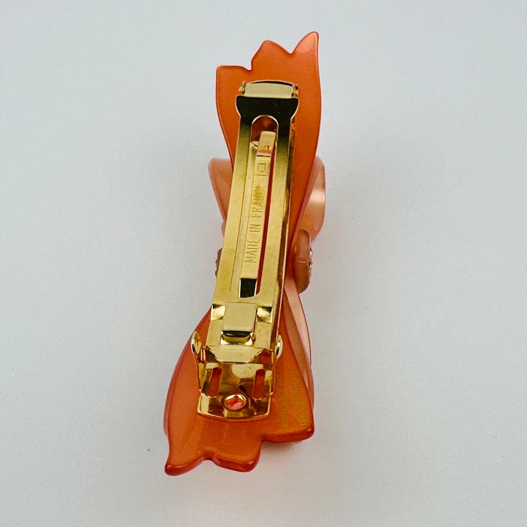 美品　アレクサンドルドゥパリ　リボン型ベージュヘアクリップ　ヘアアクセサリー