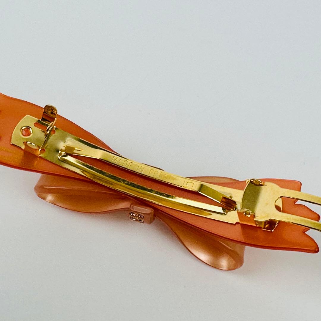 美品　アレクサンドルドゥパリ　リボン型ベージュヘアクリップ　ヘアアクセサリー