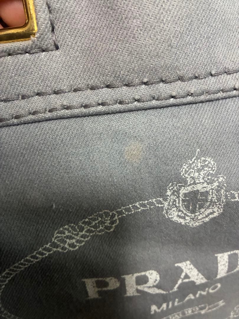 PRADA グレー キャンバストートバッグ