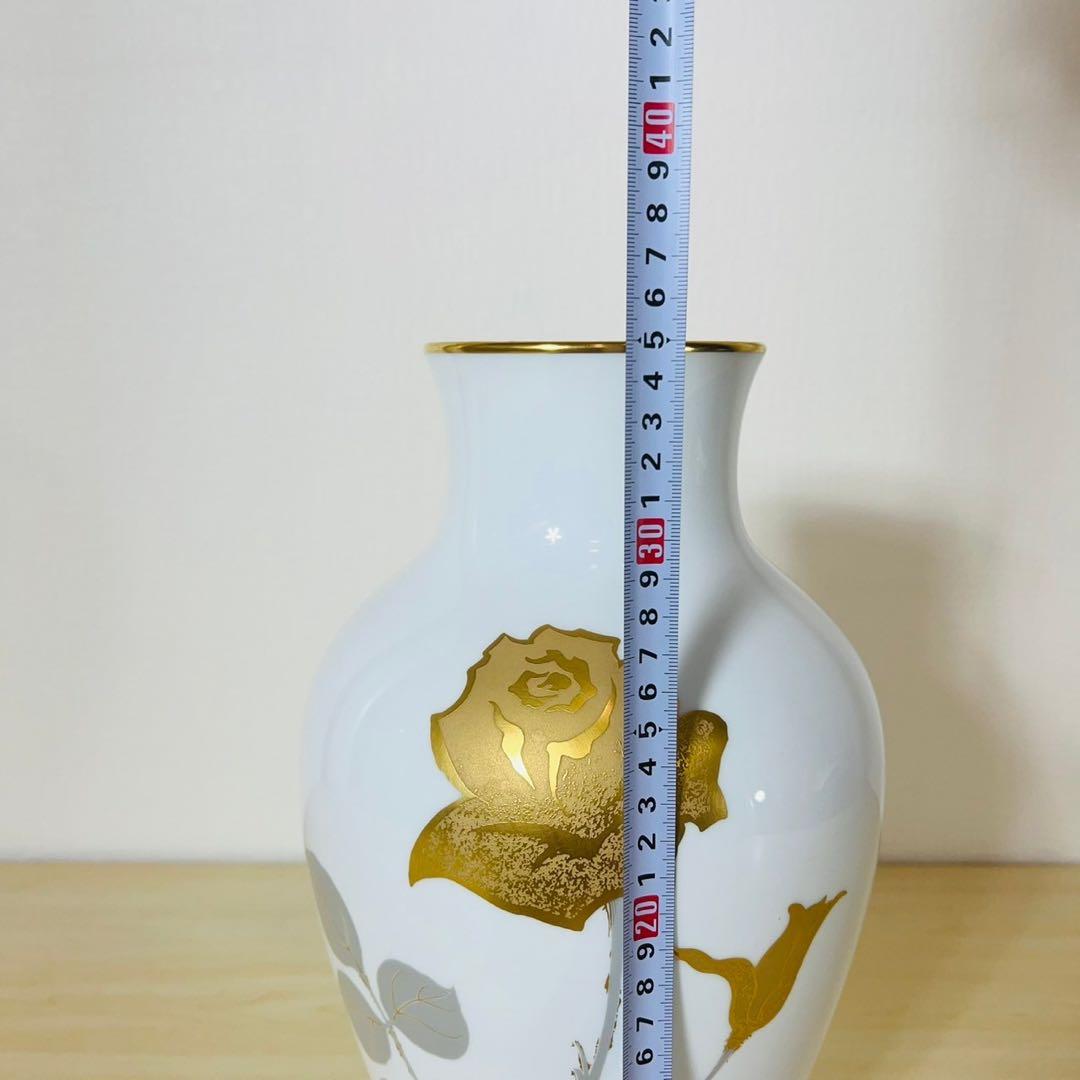 大倉陶園 OKURA 金 金蝕バラ 薔薇 花生 花瓶 フラワーベース 金彩
