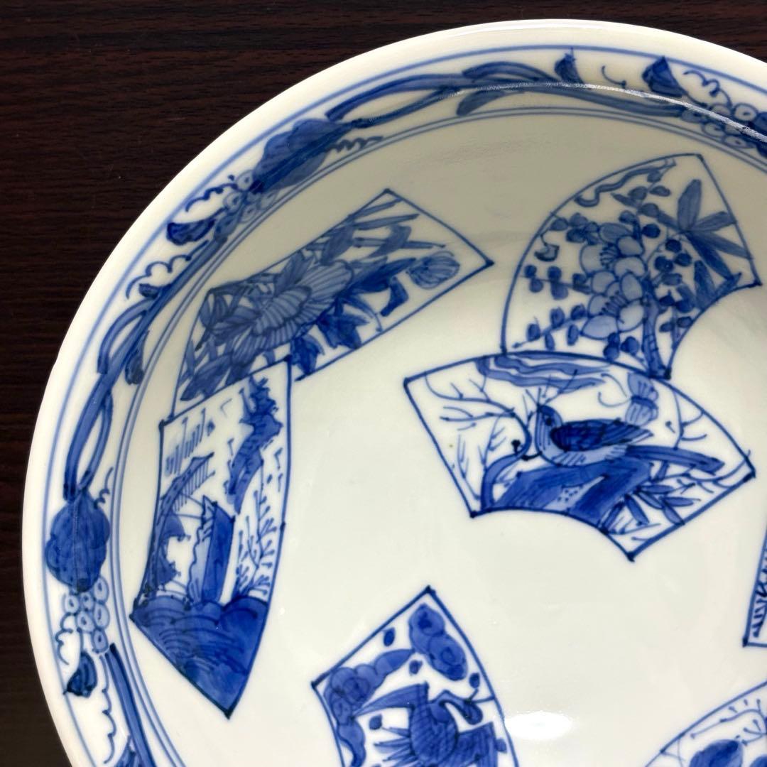 未使用保管✨京焼 清水焼 高野 昭阿弥 青華祥瑞 7号 菓子鉢 箱入✨鉢 中鉢