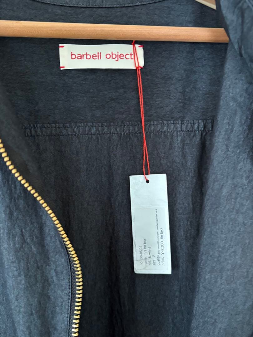 ジャケット・アウター barbell object h/s hn top(b.white) 2