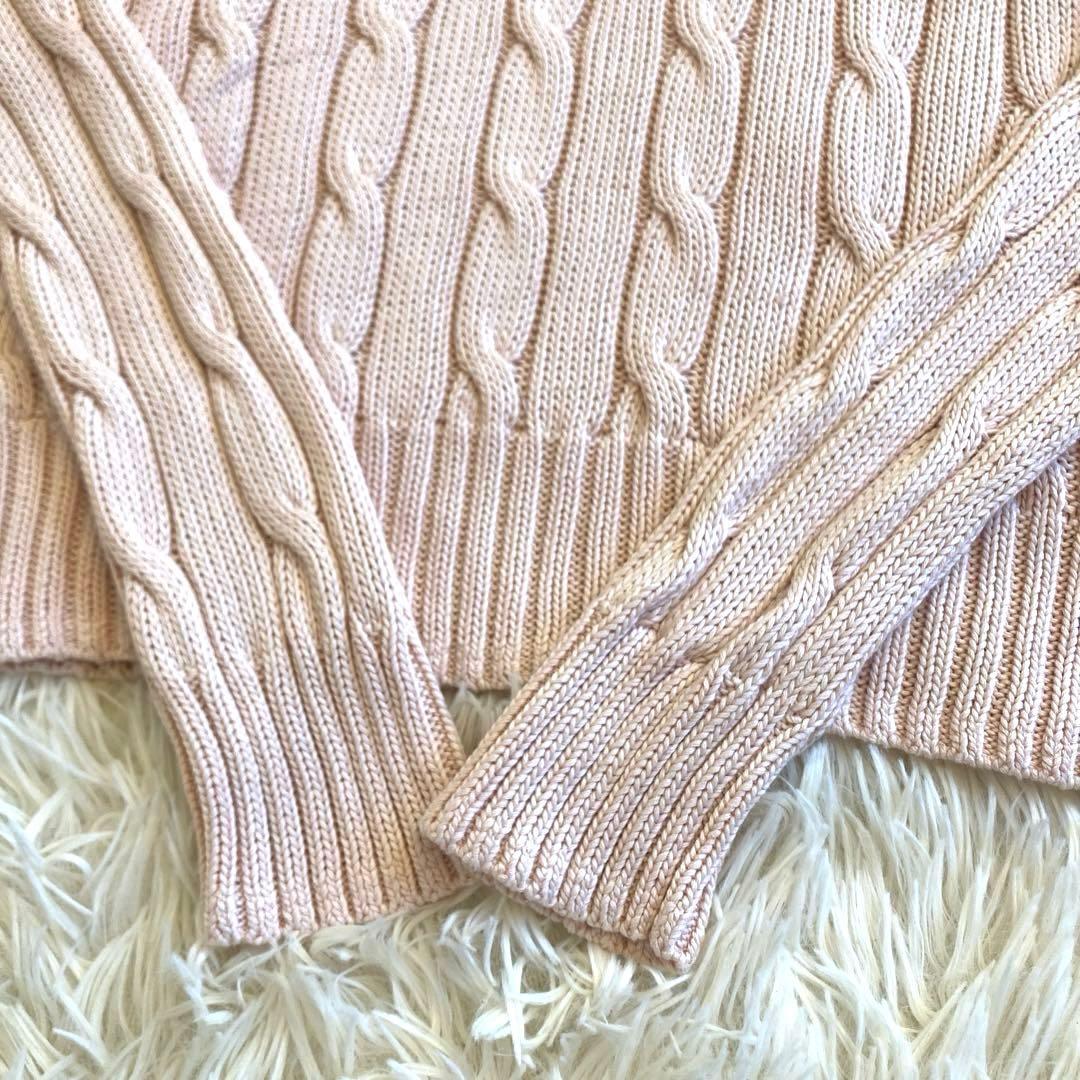 POLO RALPH LAUREN ピマコットン　ケーブルニット　ピンク