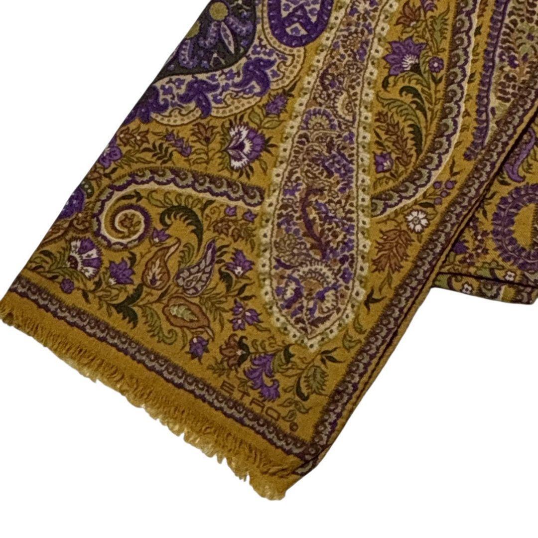 美品✨ETRO エトロ シルク混 イタリア製 大判ストール スカーフ ペイズリー