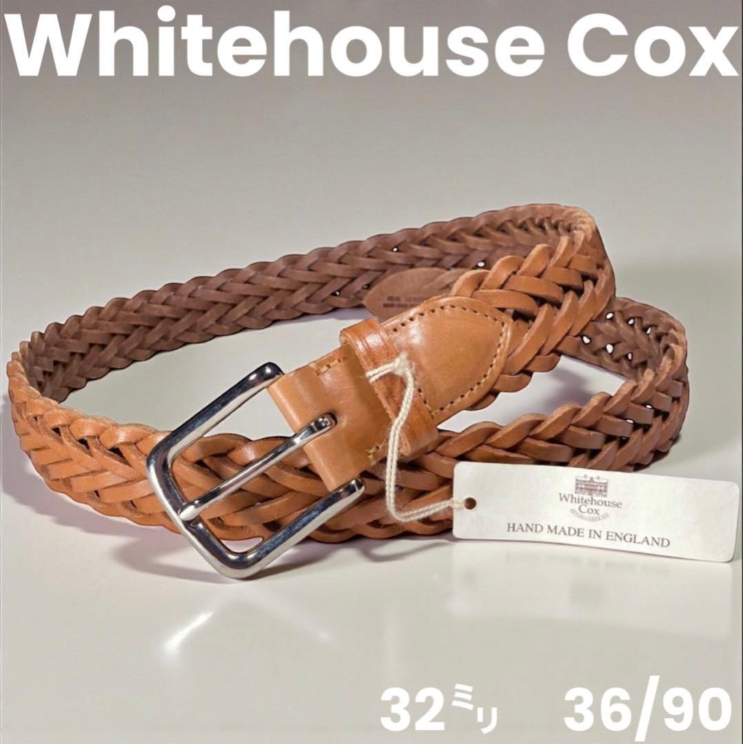 ホワイトハウスコックス メッシュベルト 32mm 茶36/90 L～XL 英国製