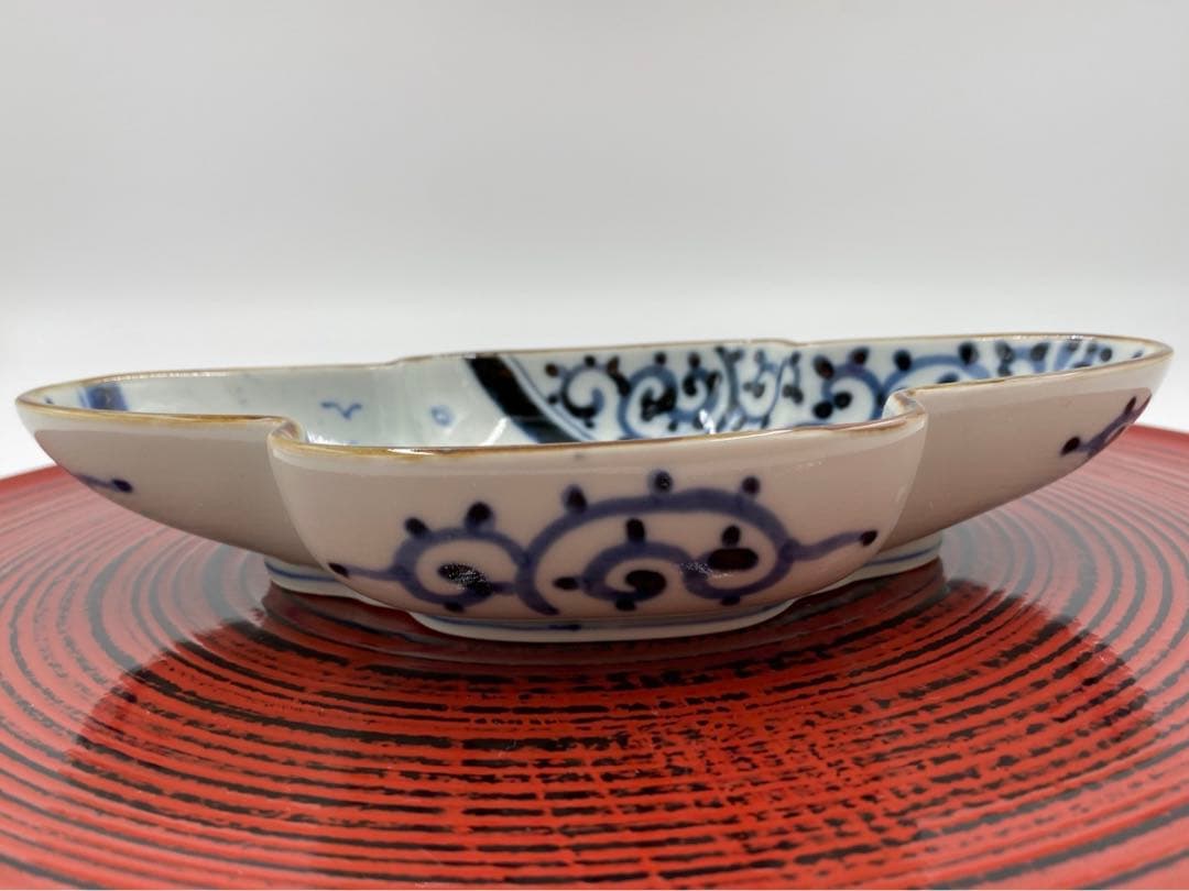 【☆希少なお品☆】【新品】有田焼福泉窯　染付山水蛸唐草雲型向付　日本料理
